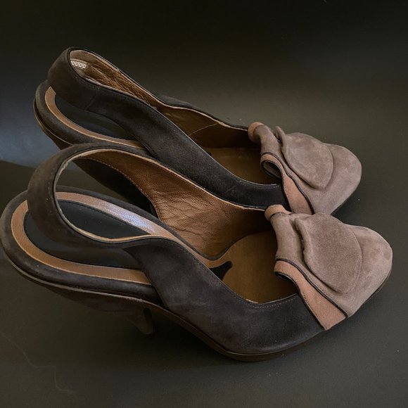 NIB Marni Purple Pink Suede Platform Heels Slingbacks Made in Italy Sz 40 $950 - Picture 6 of 16